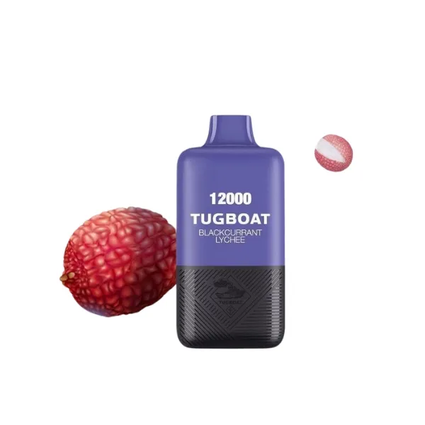 Tugboat Super Blackcurrant Lychee disposable vape with 12000 puffs